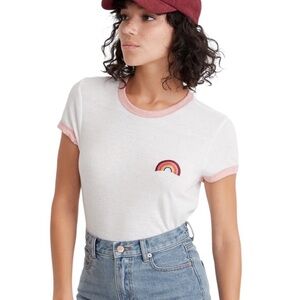 Marine Layer Women’s Embroidered Rainbow Ringer T-Shirt Small